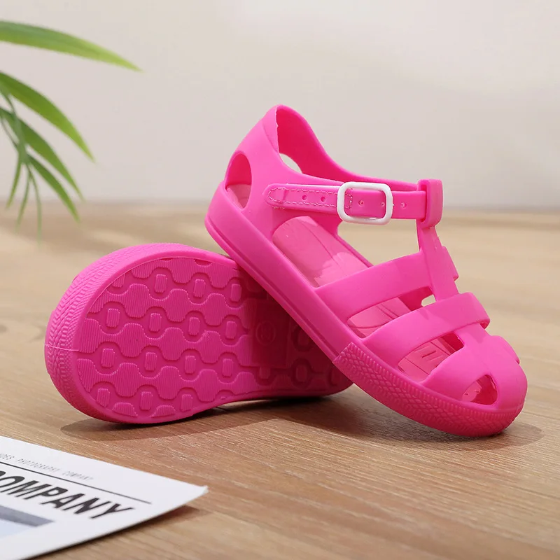 Kids Jelly Shoes Soft Sole SandalBaby Beach Shoe Sea Summer Gladiator Sandals Buckle Velcro Child Non-slip Boy Roman Flip-flops baby shoes kids shoes children sandals kids sandals beach shoes
