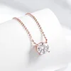 Smyoue 1-5CT Rose Gold Color Moissanite Necklace for Women D Color Sparkling Classic Lab Diamon Pendant Sterling Silver 925 100%