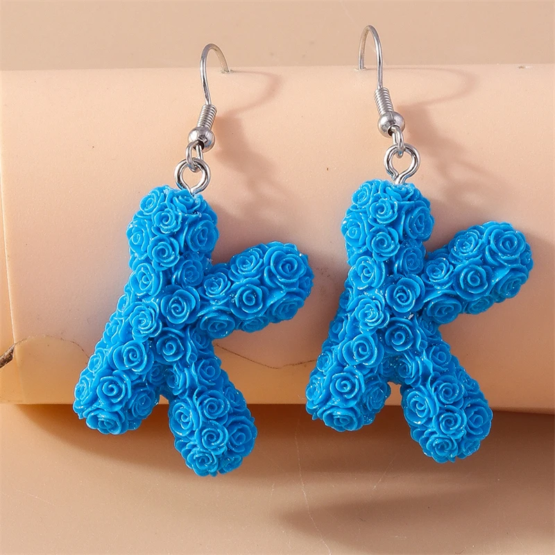 Modische Bunte A-Z 26 Englische Buchstaben Ohrhänger für Frauen und Mädchen Brincos Femme Party Urlaub Schmuck Geschenke – Detail 15