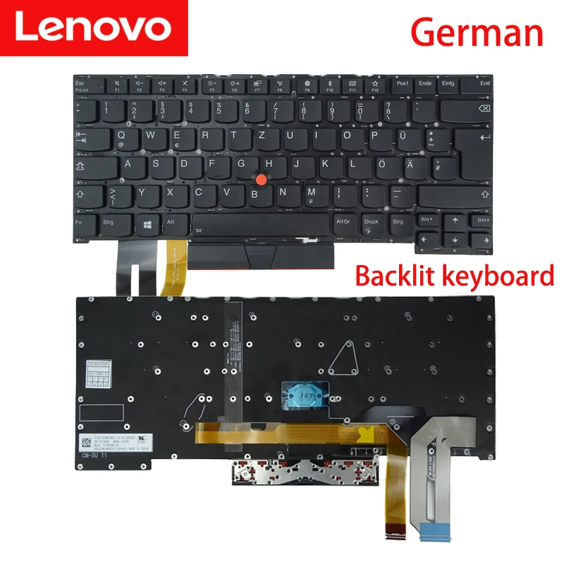 Lenovo-teclado para Notebook Thinkpad Original T490s T495s T14s T14s Reino Unido de fr se si sp Norte da Europa Sn20r66042 02hm280 - Imagem 5