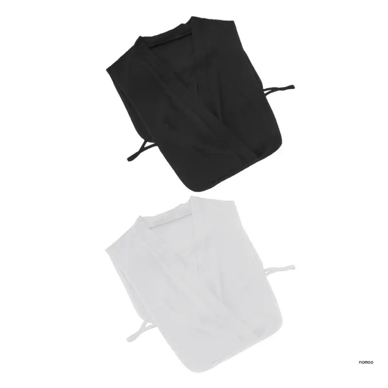 

Women Layering Half Shirt Vintage Wrap Deep V-Neck Detachable Fake Collar Blouse