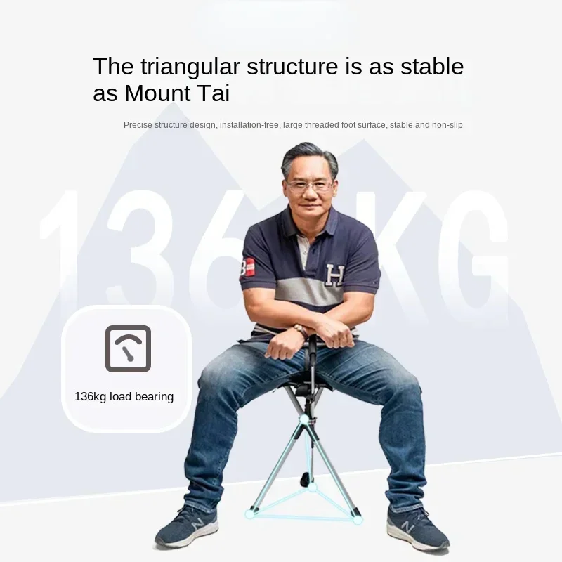 Portable Elderly Assist Crutch Chair - Multi-Functional Walking Aid with Seat, Safe Locking Mechanism for Outdoor Mobility