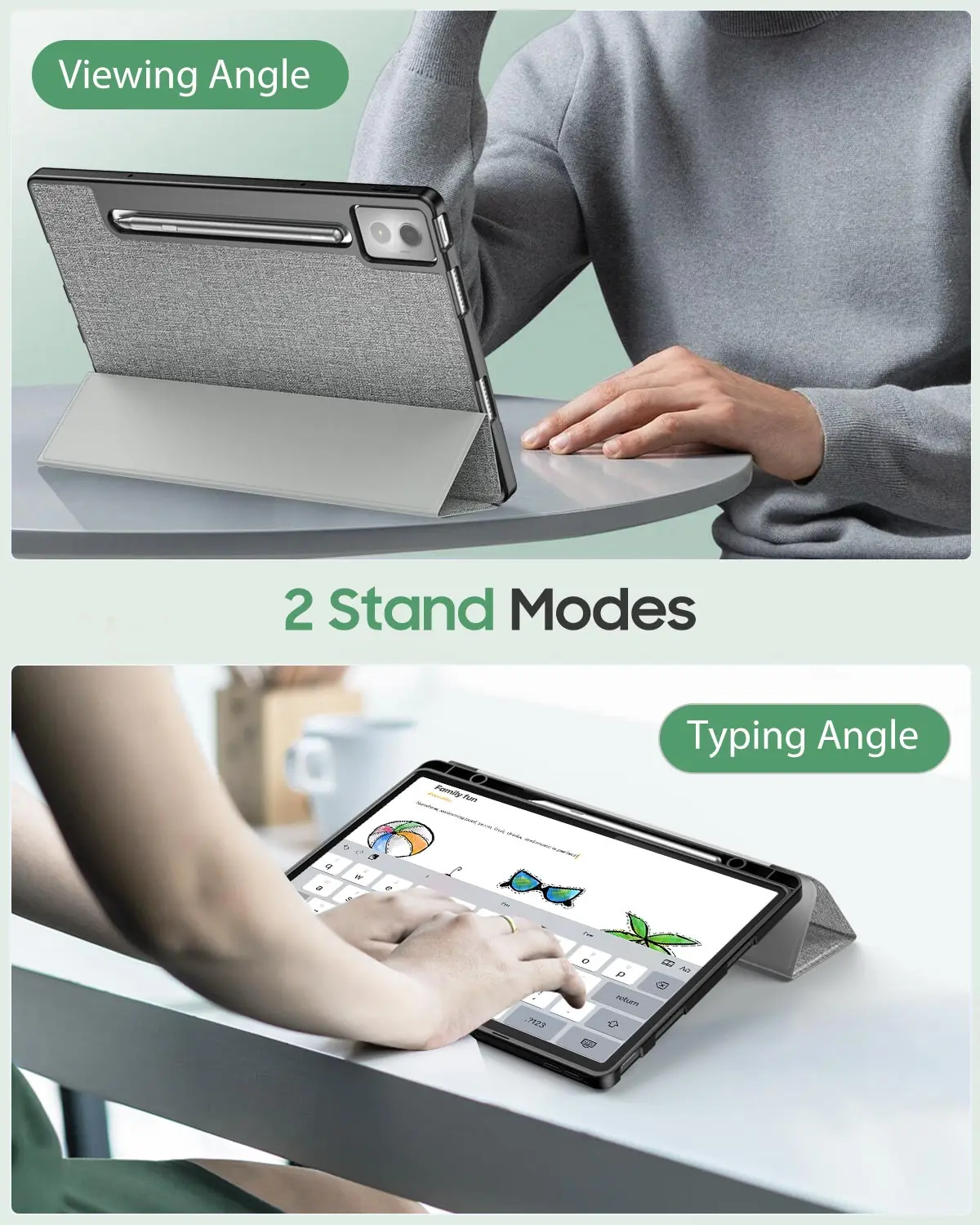 Ultra-Thin Smart Trifold Stand Case with Stylus Holder