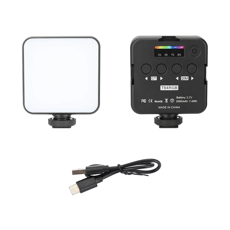 Mini RGB LED Video Fill Light 2500-9000K with Shoe Mount for Camera Tripod Phone