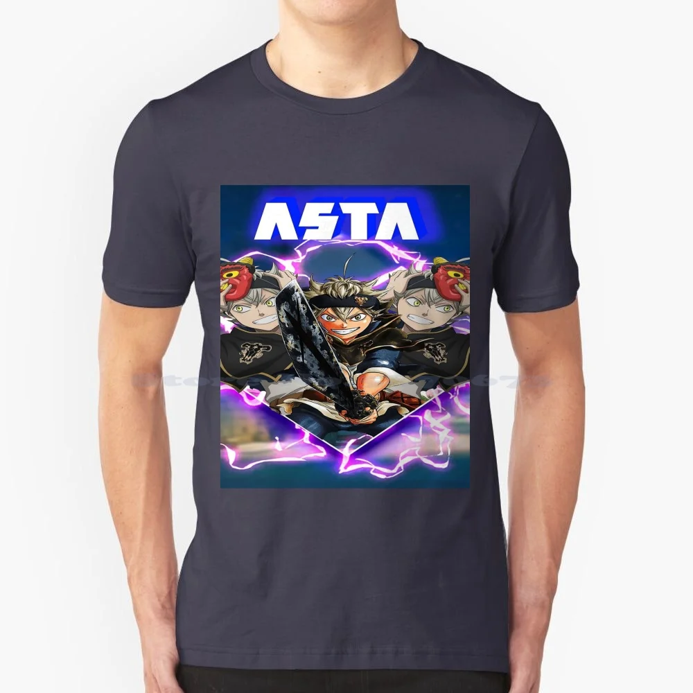 Art-Black Clover T Shirt 100% Cotone Tee Asta Black Clover Black Clover Manga Black Clover Anime Black Clover Black Bulls Black