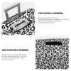 Black White Leopard Print Suitcase Cover Animale Snow Cheetah Fun Business Protection Luggage Case Vacation 4