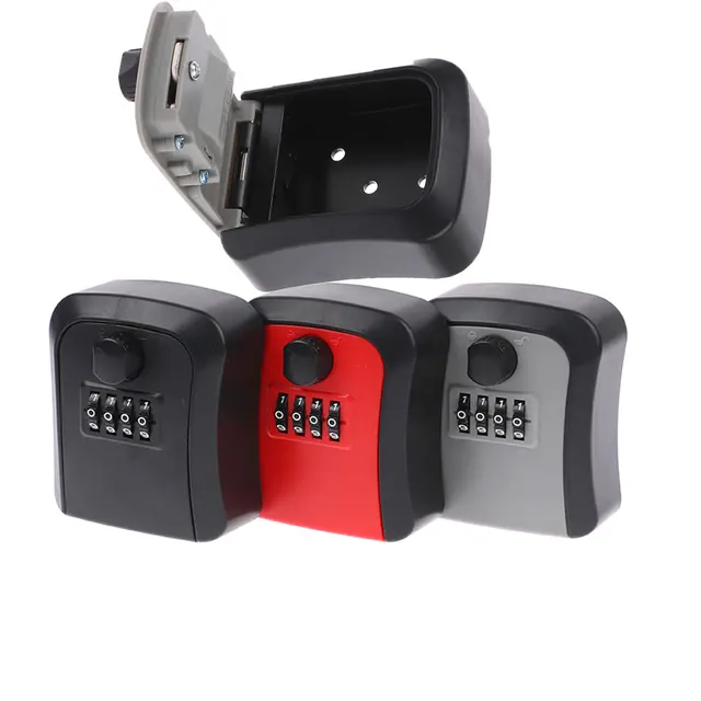2023 New Smart Code Password Key Lock Box Storage Key Wall Mounted Key Safe Box Waterproof Outdoor Keybox 4 Digits Passwords 1