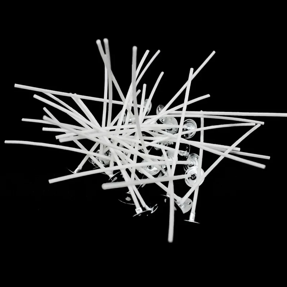100pcs stoppini per candele senza fumo pre-cerato stoppini in