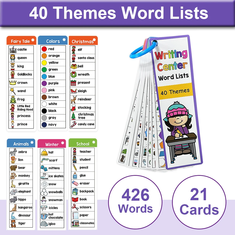 MontessoriWritingWordListsEnglishWordsLearningCardsKids