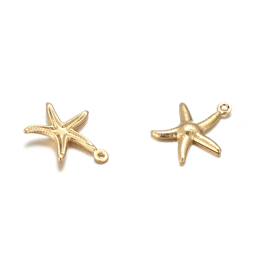 Stainless Steel Charms 20pcs Starfish Shell Pendant Necklace Findings Bracelet Accessories For DIY Jewelry Making Earrings