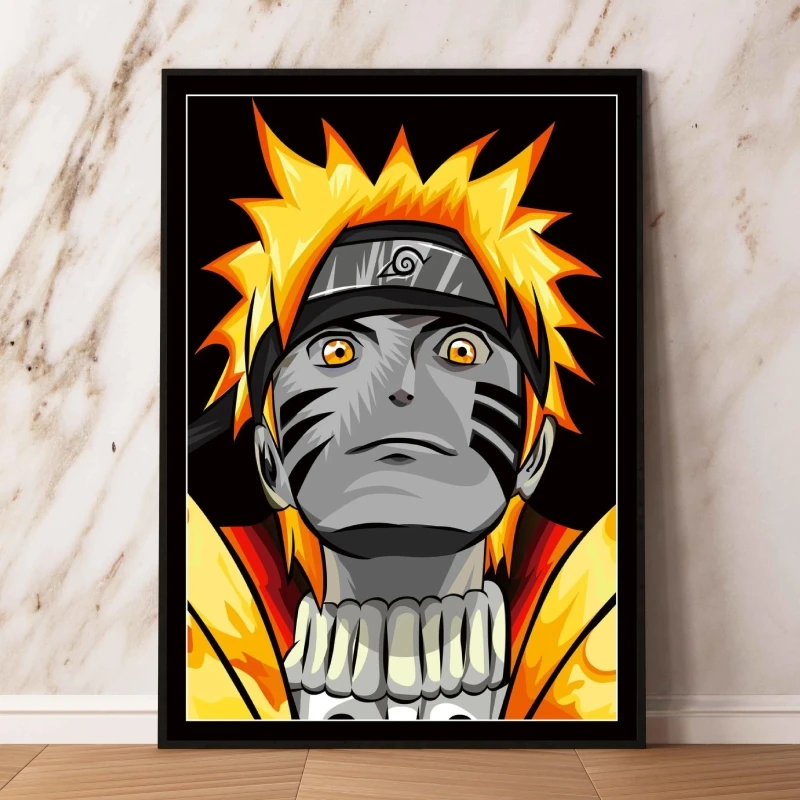 Quadro decorativo Desenho Naruto e Sasuke Anime Arte para sala