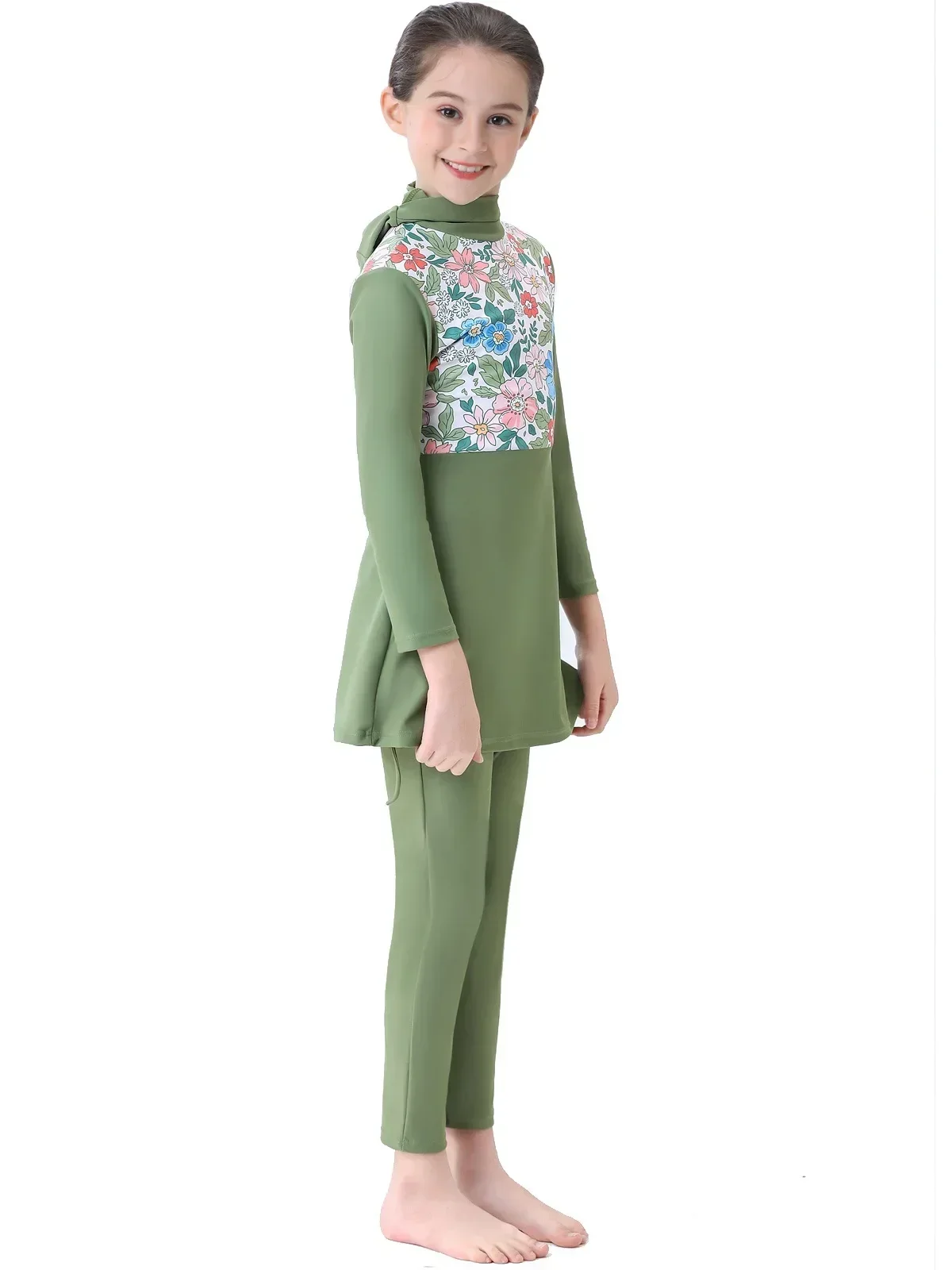 

Два комплекта с капюшоном, детский пляжный хиджаб для девочек, Детский костюм, скромный купальник, купальник, костюмы из Буркини, купальные мусульманские костюмы