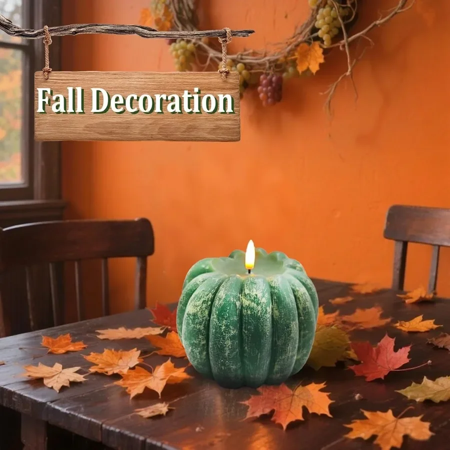 Flameless Pumpkin Candle with Timer Remote for Fall Home Decorations Perfect Ambient Lighting Solution for Bedroom Table and Fa