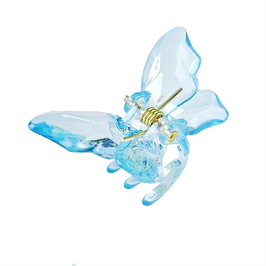 Mollette per capelli a farfalla per donna mini fermagli trasparenti_voghion.com