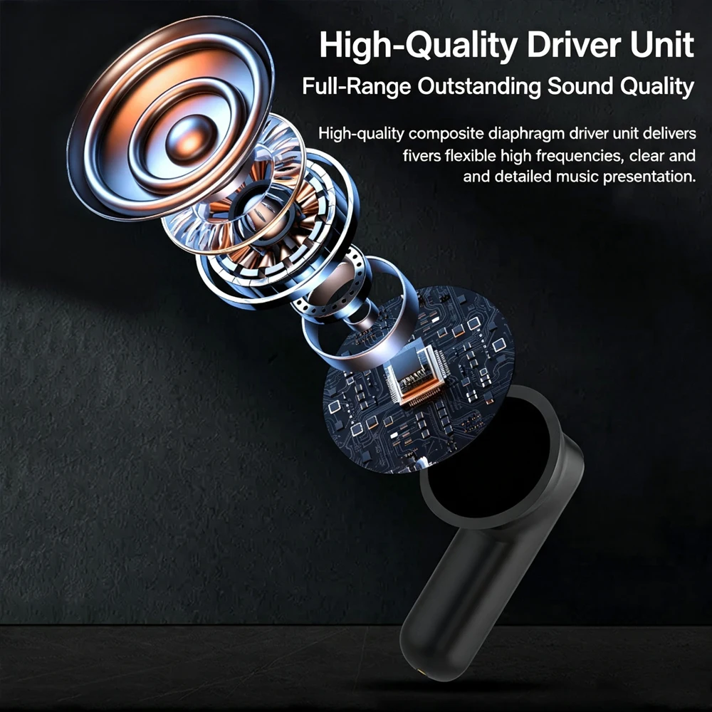 Ultra Smart Large Screen Touch TWS Wireless Noise Cancelling Earbuds with Extended Battery Life