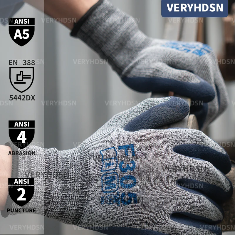 Safety Work Gloves 3pairs For Men&Women Multi-Purpose Cut-Resistant Nitrile Foam Coated Durable Breathable Firm Non-Slip Grip work gloves anti cut gloves cut resistant gloves nitrile gloves protective gloves