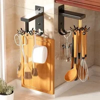 Universal Kitchen Hook Multi-Purpose 360 Degrees Rotatable Rack Organizer Spoon Storage Hanger Home Kitchen Accessories 2