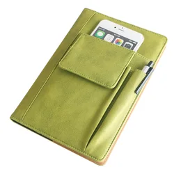 Elegant Refillable Leather Journal - A5 Hardcover with Thick Pages - A5 (Light green)