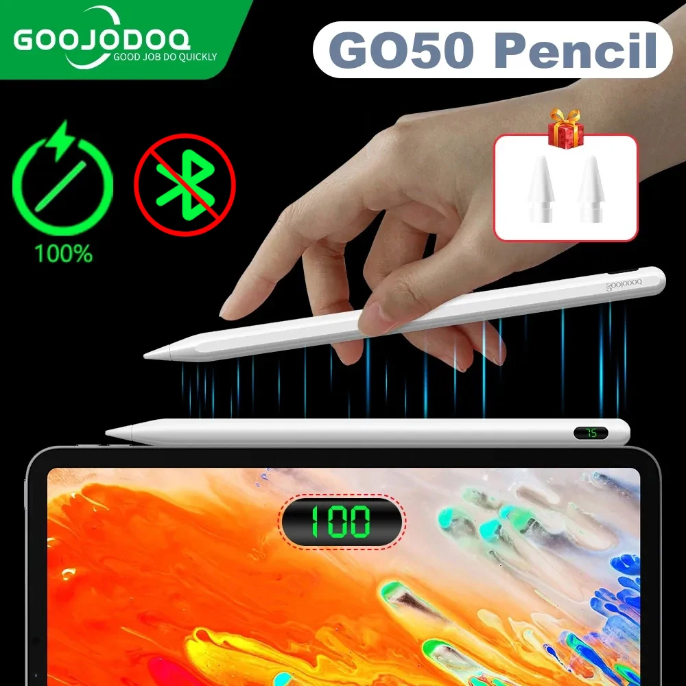 Goojodoq-caneta de Carregamento sem Fio Display Lcd Caneta Apple para Apple Ipad Air Pro 11 12.9 Go50 1