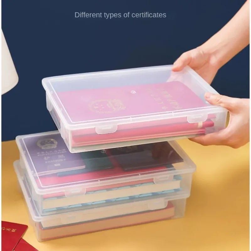 Document Organizer Household Certificate File A4 Box Important Information Household Registration Book Dust Proof Storage - 2
