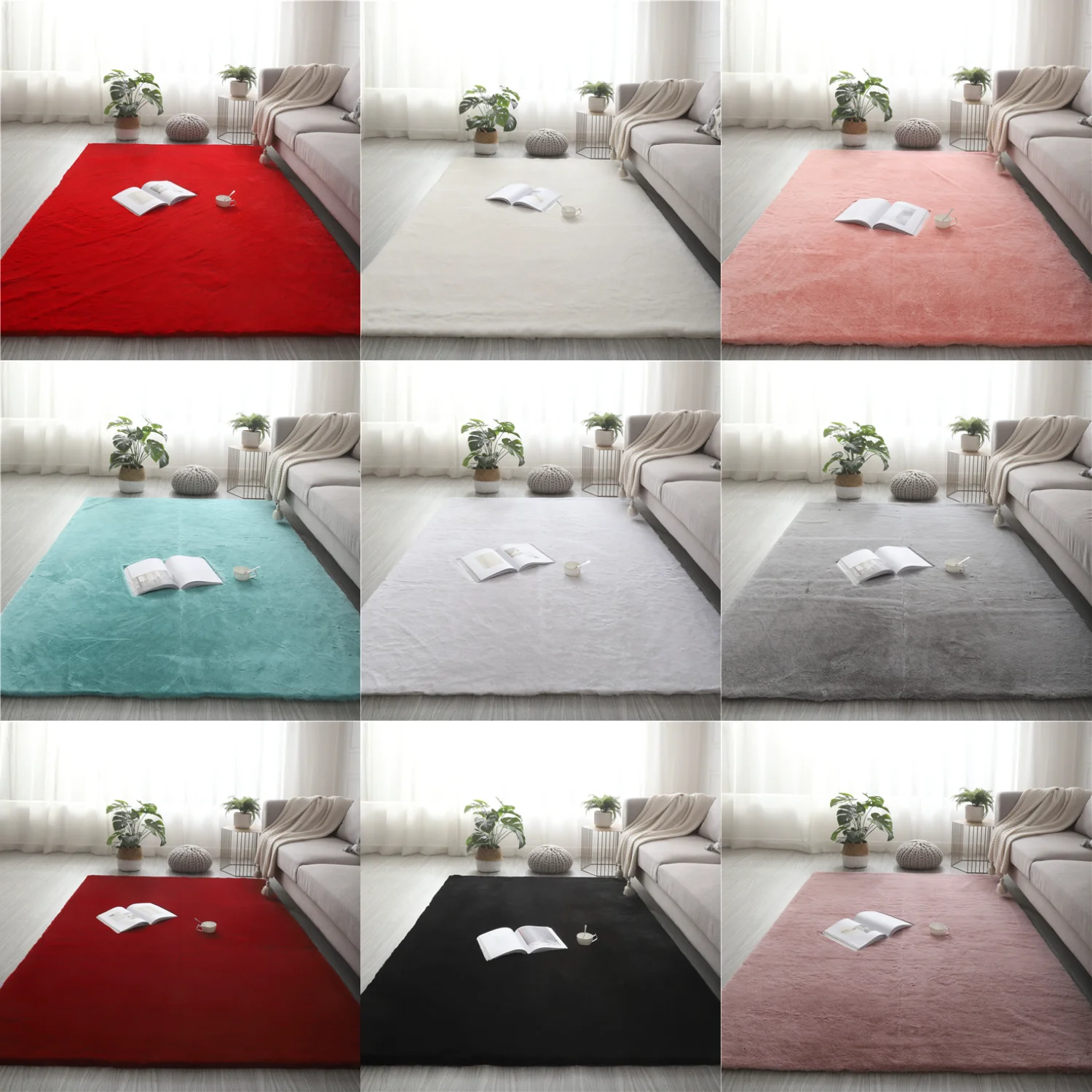 

Ультрамягкий коврик из искусственного кроличьего меха, моющийся в машине коврик для спальни, пушистый коврик для гостиной, коврик без выпадения, коврик из овчины