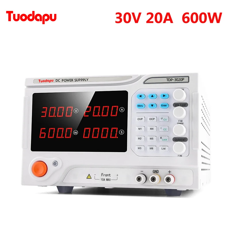 Tuodapu DC 안정화 전원 공급 장치, 30V 20 프로그래밍 가능 디지털 실험실 스위치, 데스크탑 전원 공급 장치