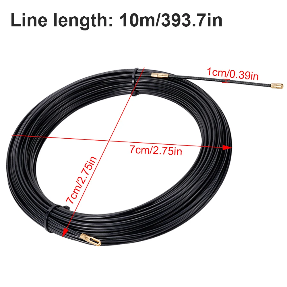 Description Picture 3 of item3mm 5/10/15/20/25/30/35/40M Cable Push Puller Black Fiberglass Electric Guide Device Duct Rodder Fish Tape Wall Wire Conduit