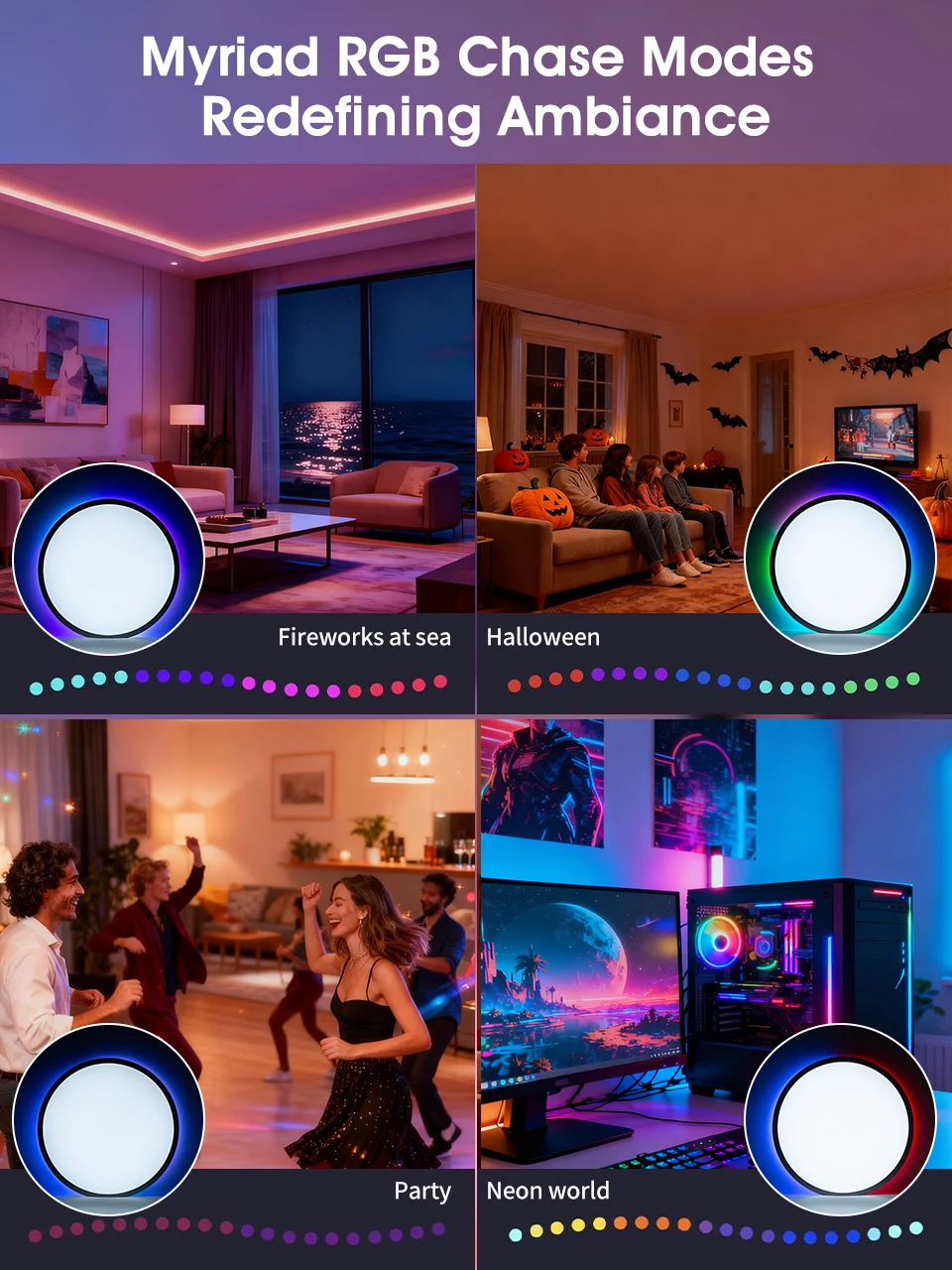 Smart WiFi LED Ceiling Lamp 36W Voice Control Alexa Sb0e7052f22c14ed19b07e421197b7b2cb