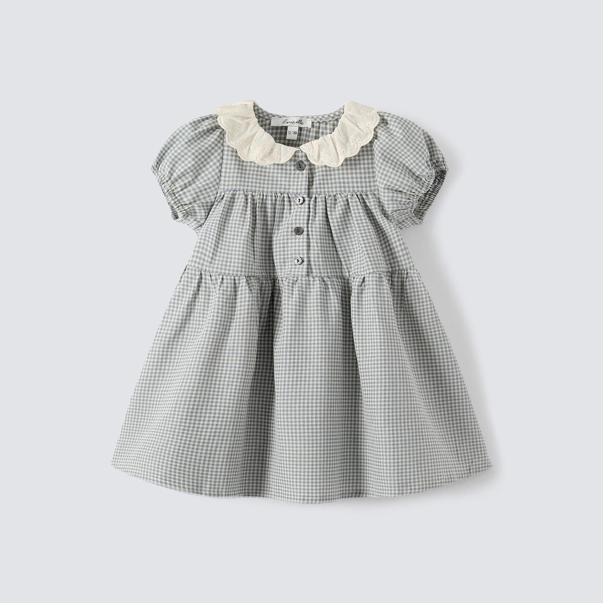 

Новинка 2023, модная клетчатая юбка, корейская детская одежда, хлопковое милое Повседневное платье длиной до колен для девочек на весну и осень