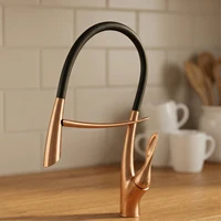 Robinet de cuisine Gestan en laiton brossé doré avec interrupteur tactile, noyau de valve en céramique à poignée unique, robinet d'évier d'eau chaude et froide 2