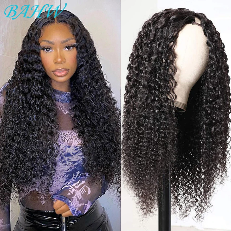 

BAHW парик с кудрявыми U-образными волосами, бразильские волосы без шнуровки, U-образные парики, 100% человеческие волосы, U-образные парики, естественный цвет, оптовая цена