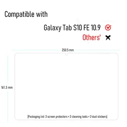 Full HD Tempered Glass Screen Protector, Anti - Scratch Hardness Film (2 - Pack) (2P - Tab S10 FE 10.9)