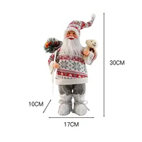 Christmas Sitting Standing Santa Claus Figurines Doll Cute 12inch Xmas Tree Party Ornament Table Office Fireplace Home Decor 5