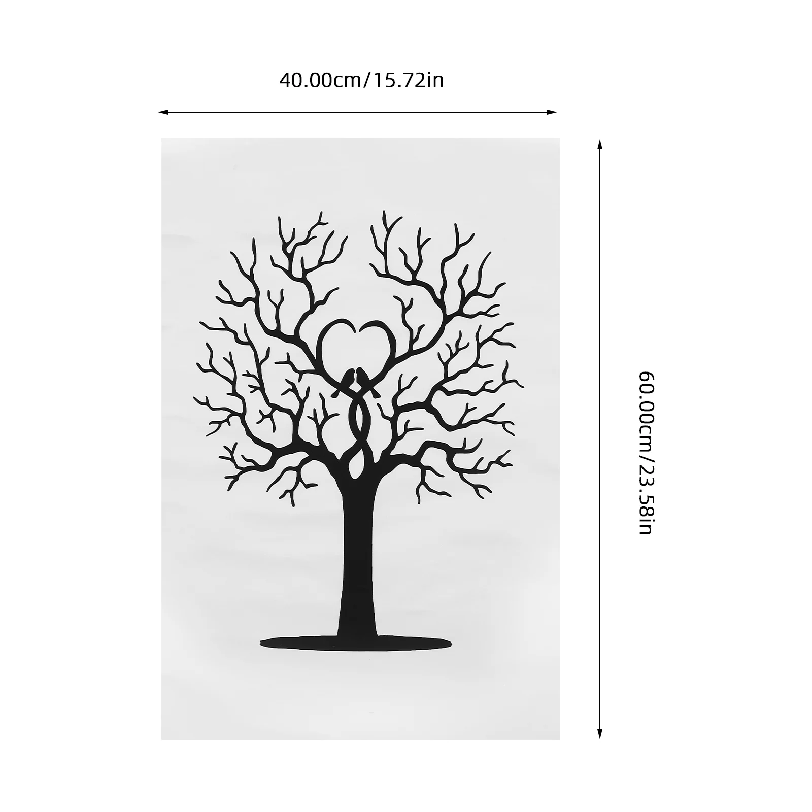 40 X Fingerprint Tree for Baby Shower Wedding Guest Book Fingerprints Signing Canvas European Style