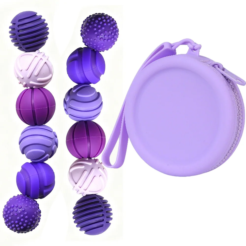 6pcs/12pcs Silicone Sensory Magnetic Balls Unique Elastic Decompression Toys for Soft Massage And Training