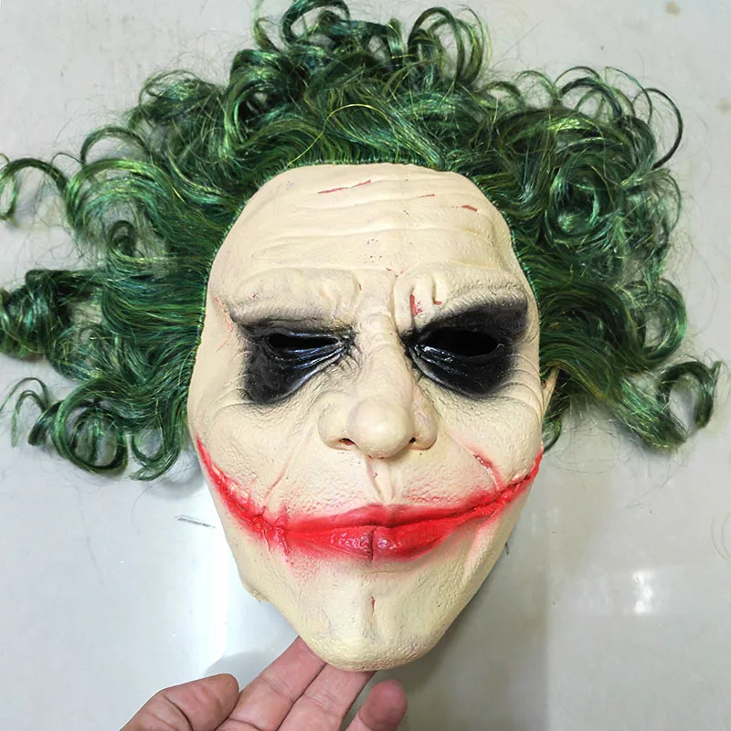 The Dark Knight Joker Cosplay Mask Halloween Party Unisex Adult Latex Mask Head Cover Party Performance Stage Props