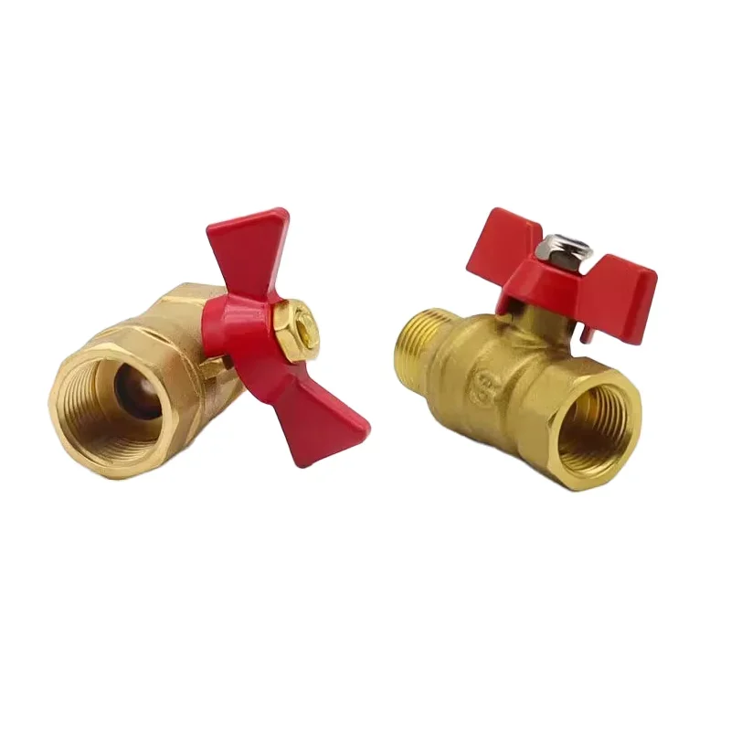 5/20/100pcs 1/8" 1/4" 3/8" 1/2" BSP Water Gas Oil Shut Off Valve Brass Ball Valve Air Compressor Threaded Mini Male To Female