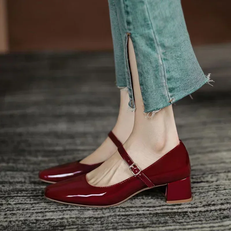 ZAPATOS AL POR MAYOR - Chinelas De Tacón De Piel Sintética Para Mujer