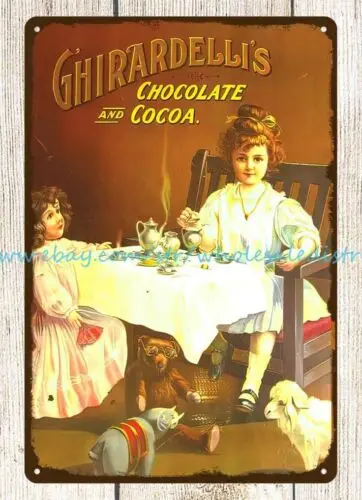 Ghirardelli-señal de lata de metal para reproducciones de interior y exterior, Chocolate, cacao