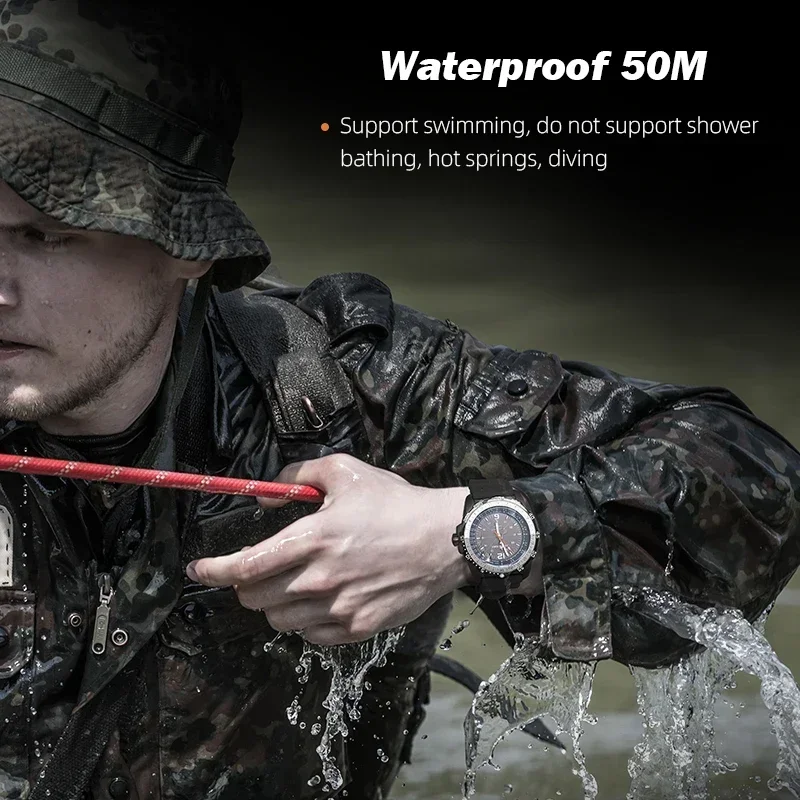 NORTH EDGE EVOQUE 2 Men Digital Military Watch Waterproof 50M Men's Sport Wristwatches Solar Power Luminous Enviormentally Clock 4