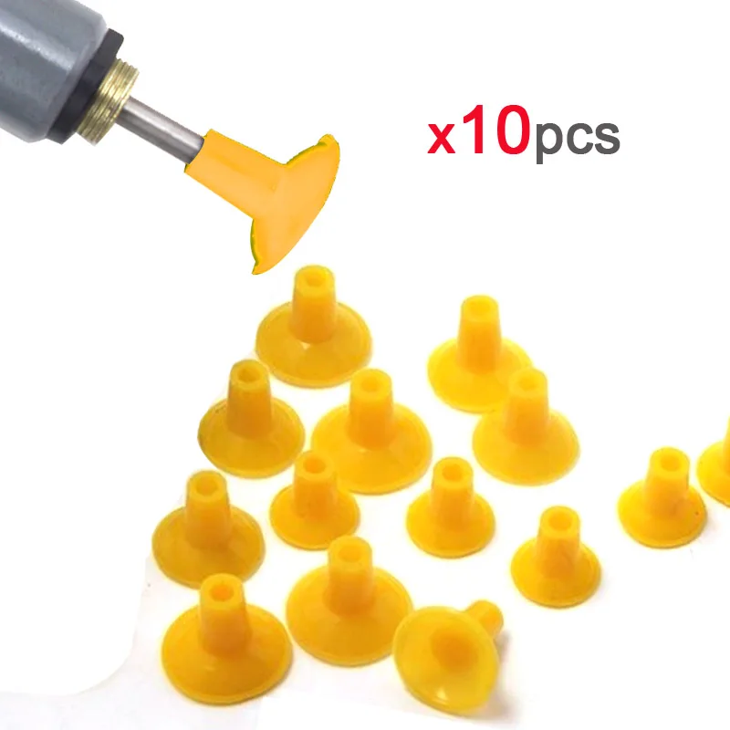 10pcs Valve Grinder Rubber Sucker Yellow for Car Motorcycle Electro-pneumatic Valve Grinding Cup