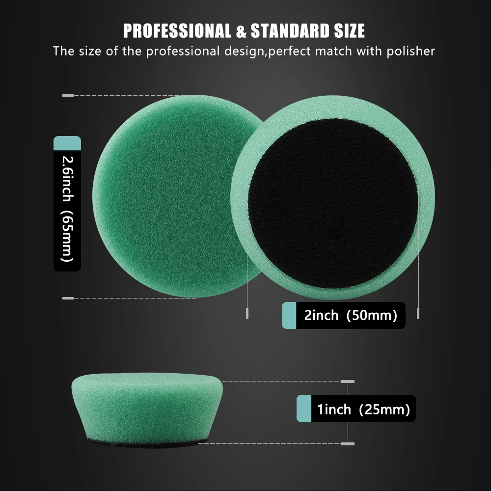 SPTA 1.5 Inch (40mm) / 2 Inch (50mm) Mini Polishing Sponge Wool ing Pads Set Car Foam Detail Kit for Small Area Waxing