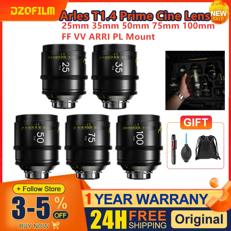 SGimage Cine-Objektiv Set T1.4 - 25/35/50/75mm Für L-Mount Kameras