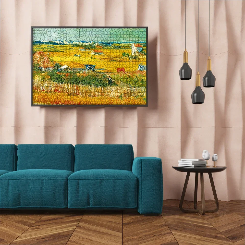 MaxRenard 68*49cm Jigsaw Puzzle 1000pcs Adult Fine Art Painting Collection Toys Van Gogh Bumper Harvest Home Wall Decoration 6