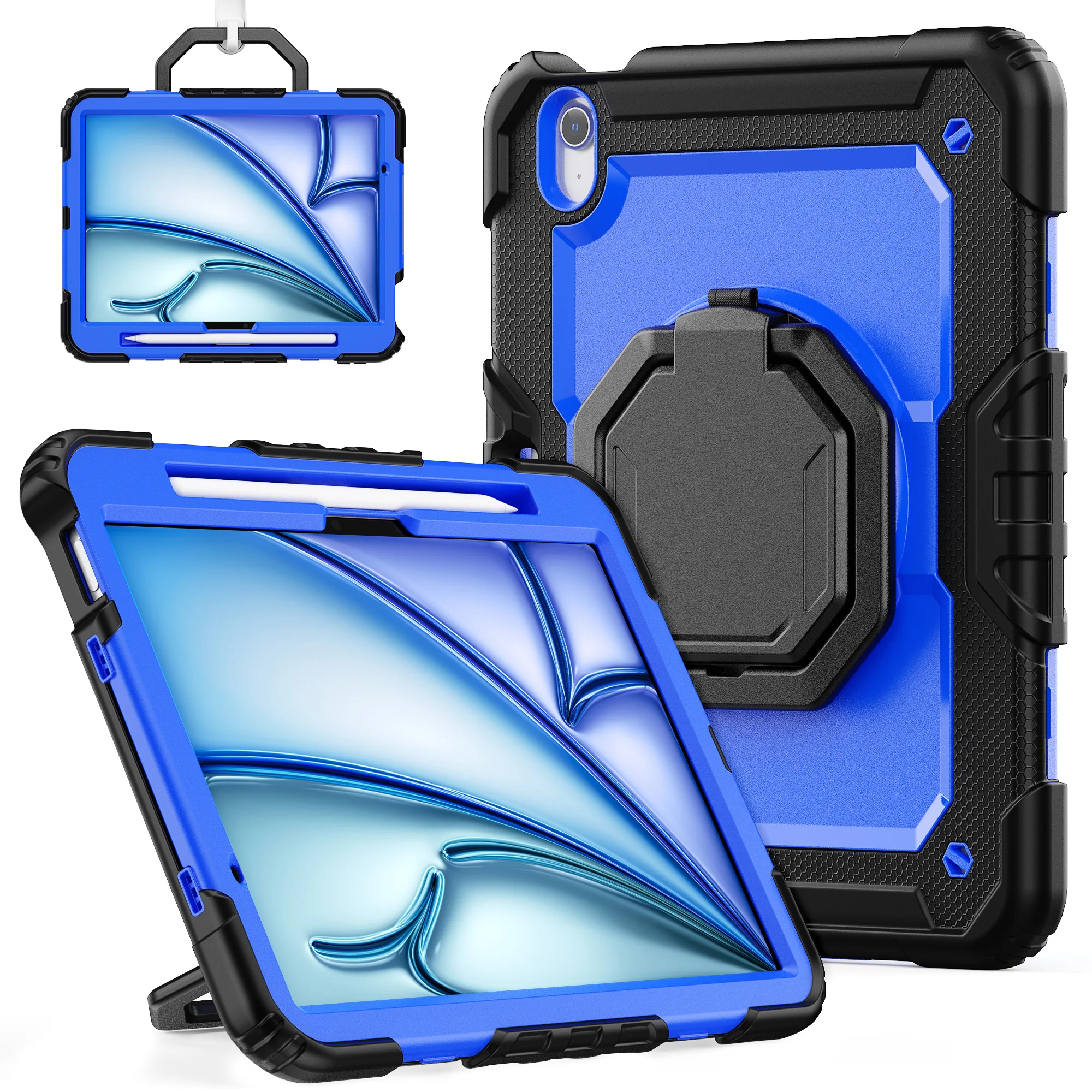 360° Rotating Kickstand Case with Detachable Hand Strap