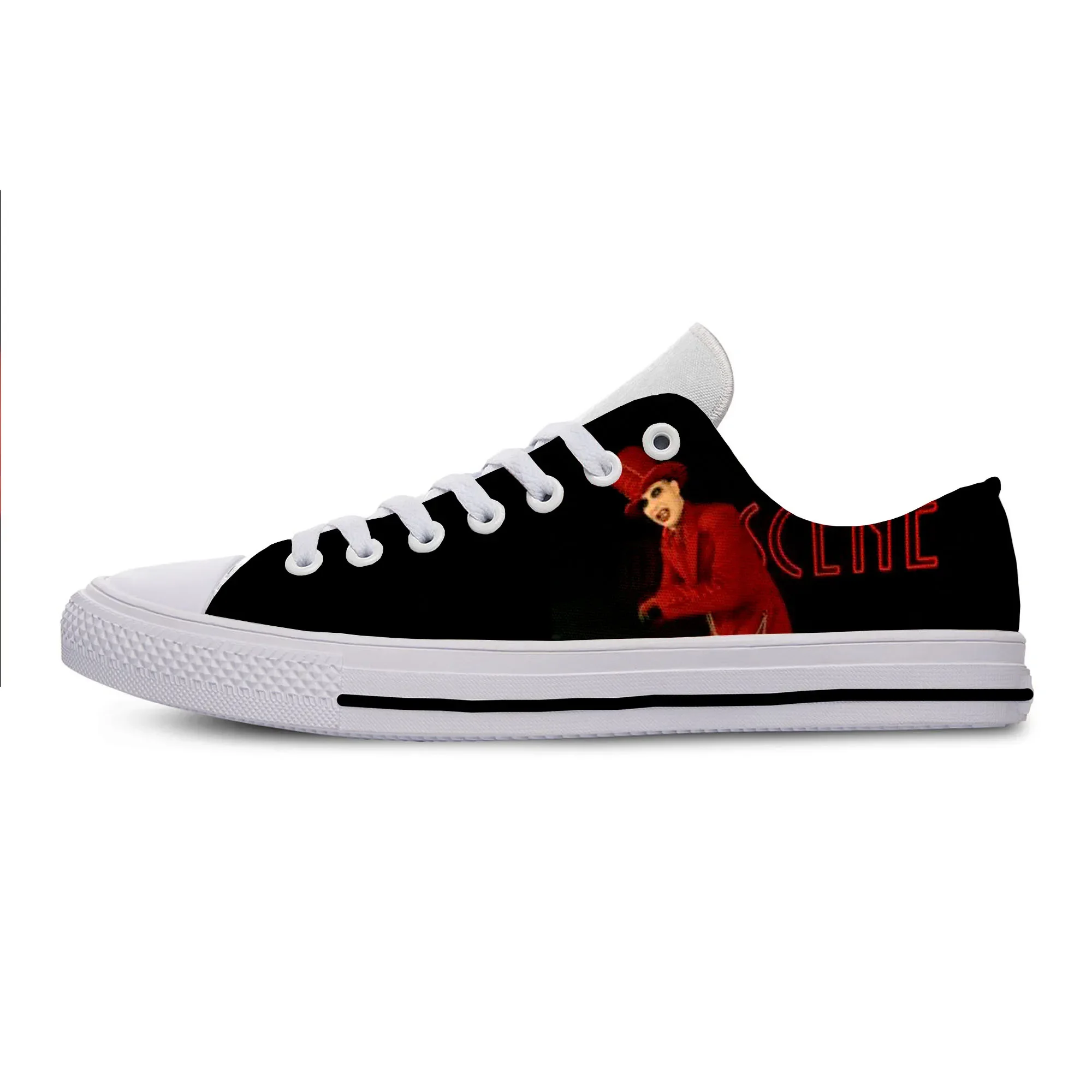 Hot Cool Fashion Funny Summer Rock and Roll Latest Sneakers Casual Shoes Men Women Marilyn Manson Low Top Classic Board Shoes