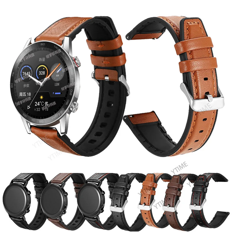 Versatile Silicone Leather Replacement Watchband - 22mm Strap