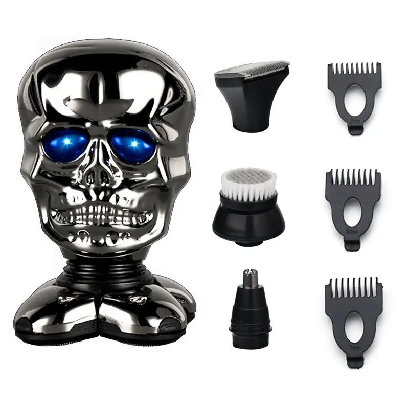 Kit de toilettage de voyage homme avec accessoires en métal étui cuir