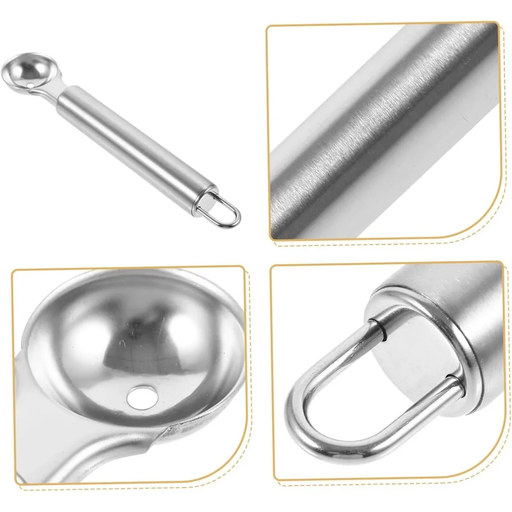 Stainless Steel Fruit Spoon, with Lightweight Portable and Uniquely Designed Fruit Scoop Ice Cream Spoon for Fruits
