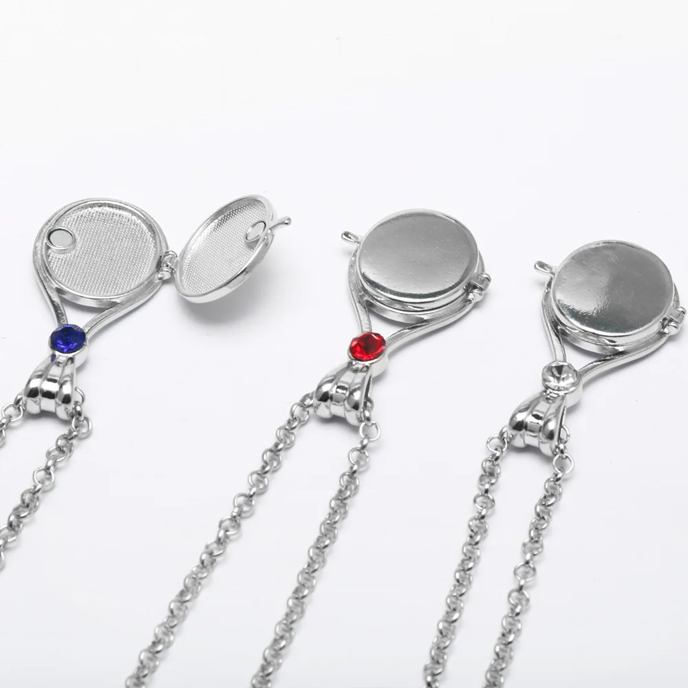 Necklace Pendant Anime Necklace Game Necklace H2O Red Sand Imprint Shell Necklace with Adjustable Flip Cover Fashion Women's Diamond Pendant Necklace